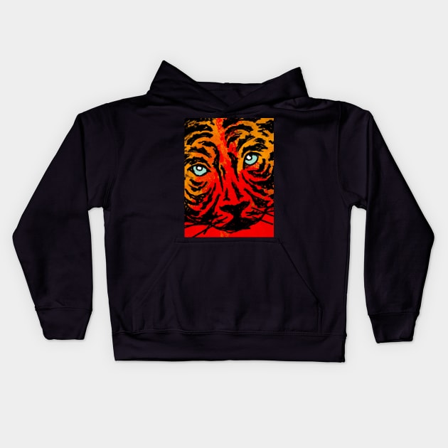 Baby Tiger Kids Hoodie by ArtbyCorey